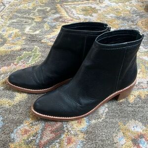 Loeffler Randall black leather ankle boots, size 7.5